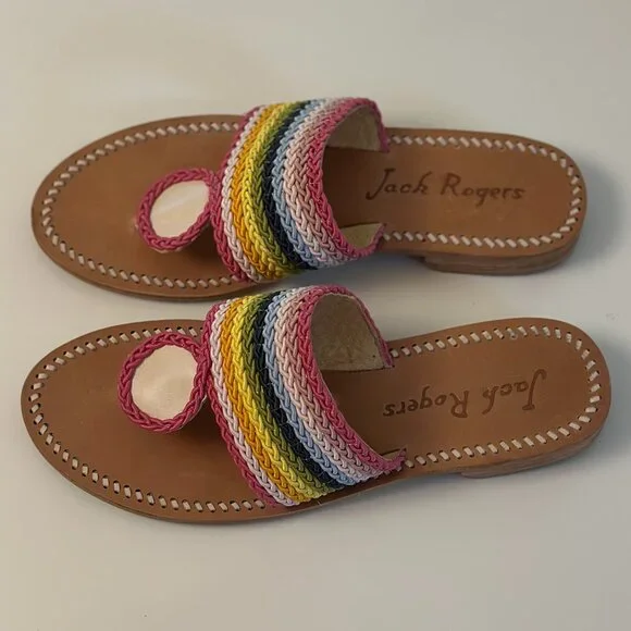 Jack Rogers Jacks Rope Sandals Rainbow Womens Size 6.5 EUC - Picture 9 of 9